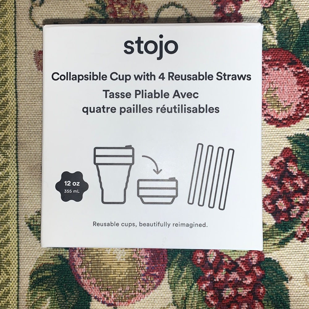 Stojo collapsible cups with4 reusable straws
